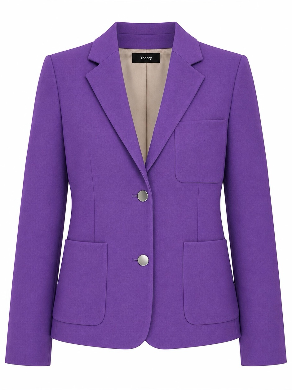 Theory Shrunken Patch Pocket Blazer Bright Peony Purple Women’s Size 2 New